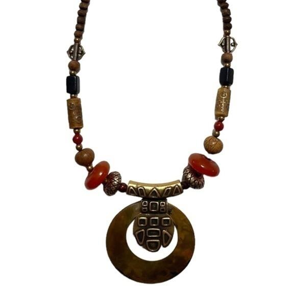 Chico’s Boho Beaded Choker Statement Necklace - Picture 2 of 11